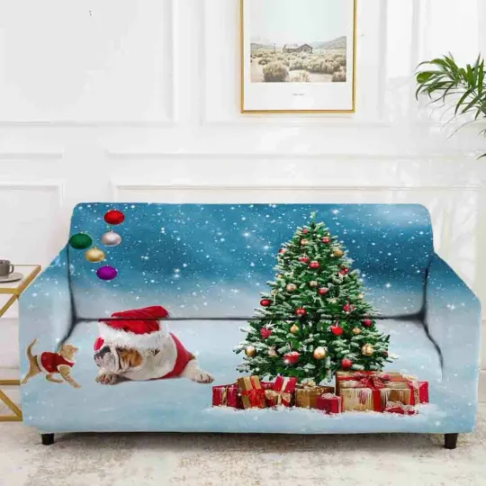 Christmas Tree Hat Stretch Sofa Cover Lounge Couch Slipcover Recliner Protector