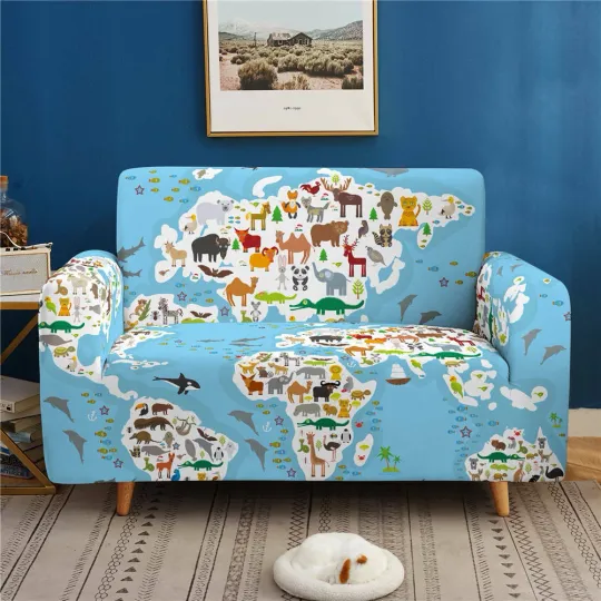 Block Stretch Sofa Cover Lounge Couch Slipcover Recliner Protector