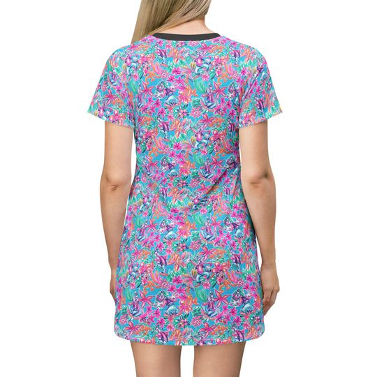 Tropical Bloom Goofy & Pluto Women's T-Shirt Dress