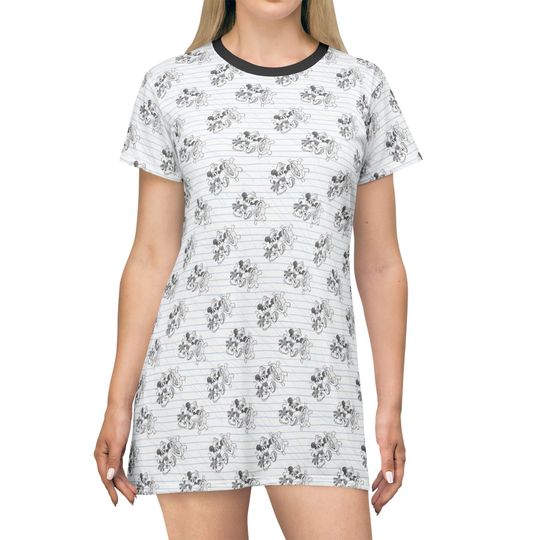 Discover Sketch of Steamboat Mickey Women's T-Shirt Dress