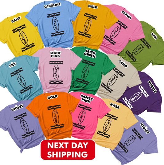 Discover Crayon T-shirt, Matching Family Halloween Shirts, Halloween Group Shirts, Cosplay Tshirt, Teachers Halloween Group Shirt, Costume kid shirt