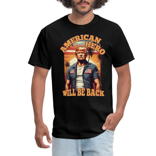 Discover American Hero Will Be Back 2024 Trump Return Men's T-Shirt