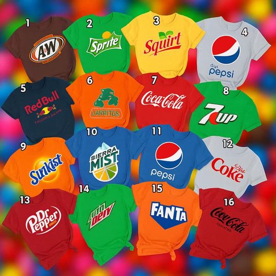 Discover Soda Drinking Party Halloween Costume Shirt, Soda Drink Halloween Costume For Family Group Shirt, Soda Drinks Group Halloween Shirt