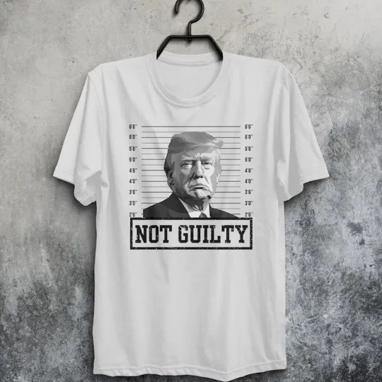 Discover Donald Trump Mugshot T-Shirt USA Unisex Not Guilty