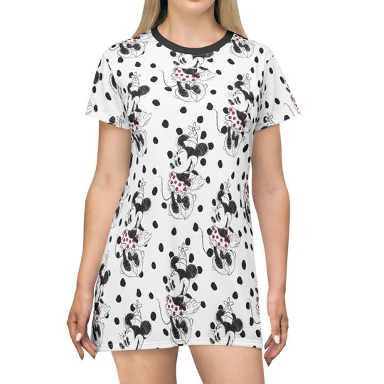 Discover Sketch of Minnie Mouse Women's T-Shirt Dress