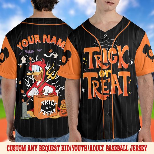 Discover Cartoon Pals Inspired Halloween Jersey | Custom Costume Baseball Shirt