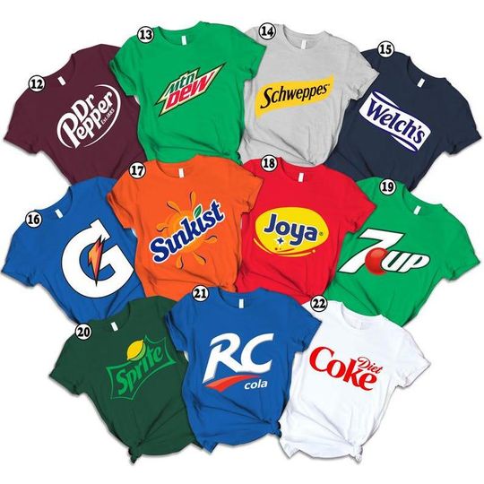 Discover Custome Soda Drinks Group Halloween Matching Family Shirt Teacher Halloween Costume Shirt Halloween Group Party Shirt Matching Family Tee 00