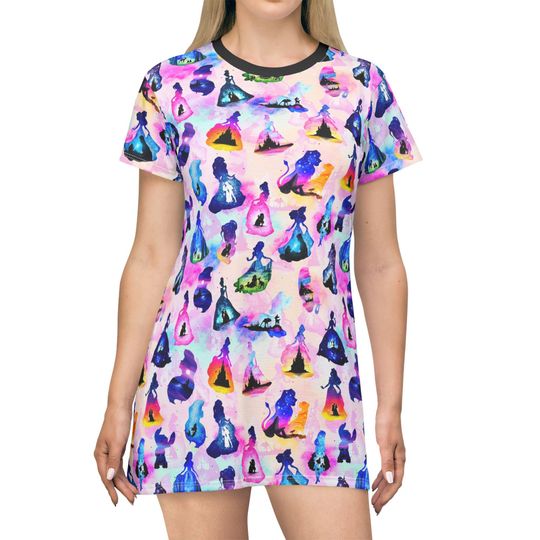 Discover Princess And Classic Animation Silhouettes - Women's T-Shirt Dress (Made in USA)
