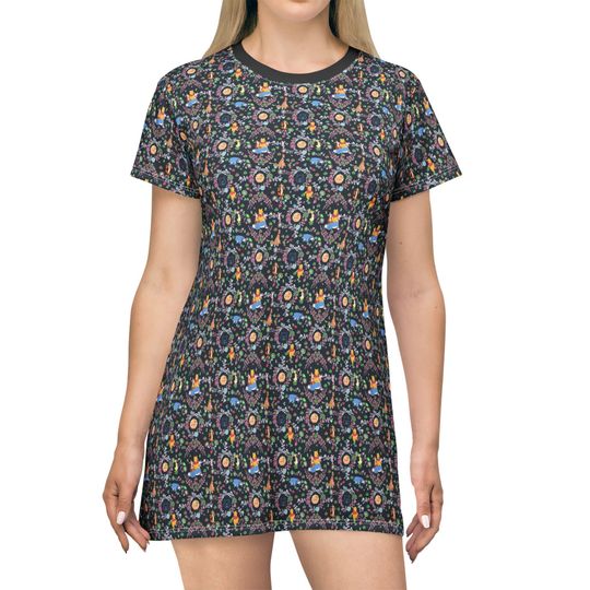 Discover Garden Whimsy - Winnie The Pooh - Women's T-Shirt Dress (Made in USA)