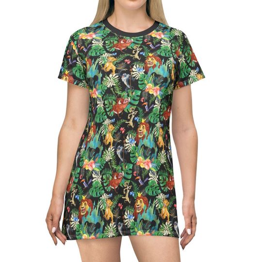 Discover Watercolor Lion King Jungle - Women's T-Shirt Dress (Made in USA)