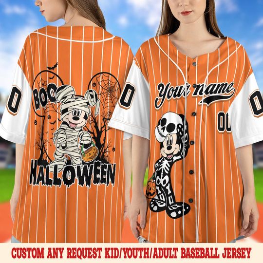 Discover Personalized Disney Mickey & Friends Halloween Baseball Jersey