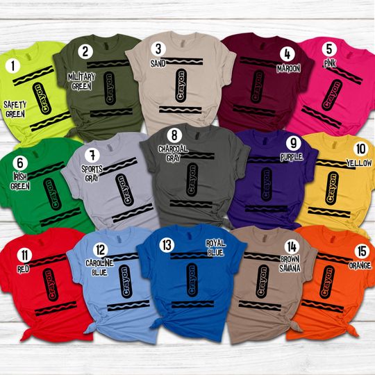 Discover Crayon Matching Family Shirts, Crayon Halloween Costume For Family Group T shirt, Costume Party Shirt, Crayon Color Shirt, Crayon Teacher