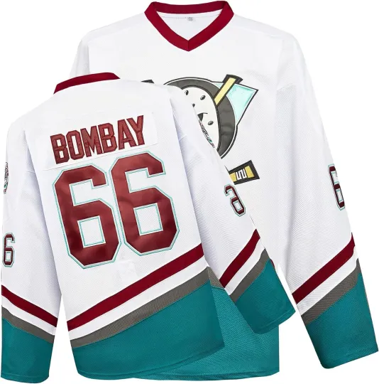 Discover Mighty Ducks Movie Men Jersey #66 Gordon Bombay Ice Hockey Jersey Stitched Sewn