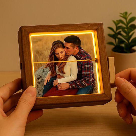 Discover Personalized Flipbook Animation Box  Custom Photo Album Frame with Hand-Crank Motion & LED Light Gift