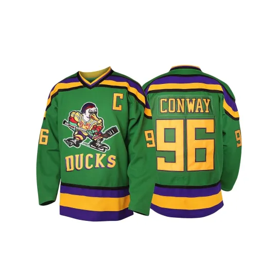 Discover Men's Mighty Ducks Jerseys 96 Charlie Conway Adam Banks Greg Goldberg Movie