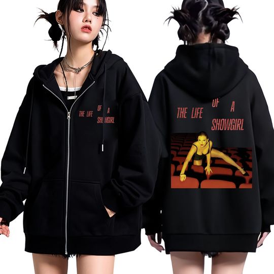 Discover The Life of A Showgirl Album Vintage Zip Up Hoodies Men Women Fashion Y2k Cardigan Sweatshirt Fleece Oversized Sportwear Coats