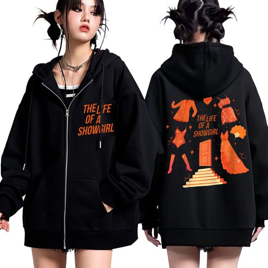 Discover The Life of A Showgirl 2025 New Album Zip Up Hoodie Men Women New Era Fashion Pop Music Sweatshirt Casual Fleece Loose Jackets