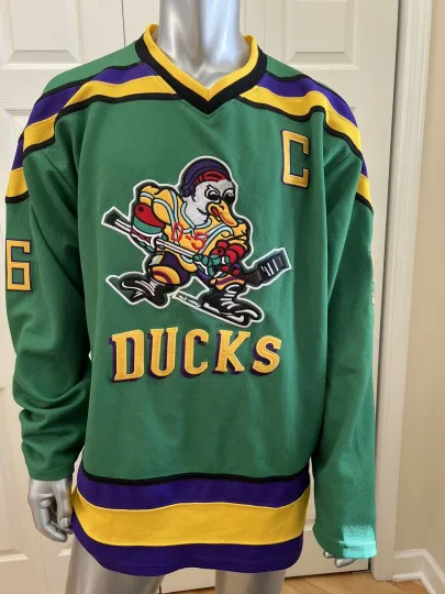 Discover Custom Mighty Ducks Charlie Conway 96 Hockey Jersey Stitched Green