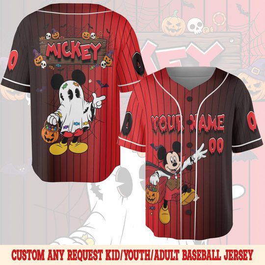 Discover Custom Mickey And Friends Halloween Baseball Jersey