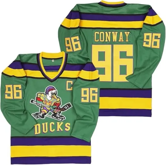 Discover Disney Mighty Ducks Charlie Conway #96 Hockey Jersey Movie