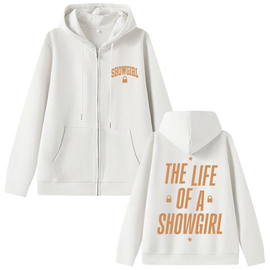 Discover The Life of A Showgirl Album 2025 Merch Zipper Hoodie Men Women Fashion Vintage Zip Up Hoodies Male Casual Oversized Sweatshirt
