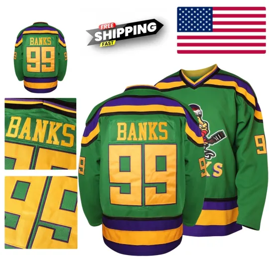 Charlie Conway Mighty Ducks Movie Hockey Jersey Green