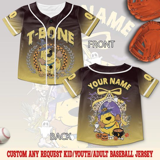 Discover Clifford The Big Red Dog Checkered Halloween Baseball Jersey