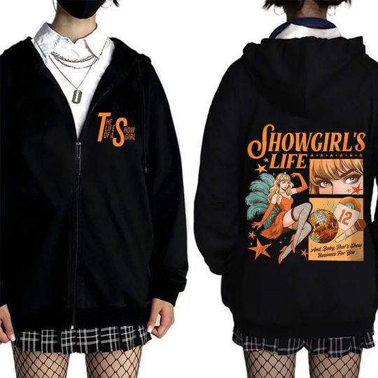 Discover The Life of A Showgirl Album Graphic Zipper Hoodie Men Women Fashion Pop Music Zip Up Jacket Unisex Fleece Zip Up Sweatshirts