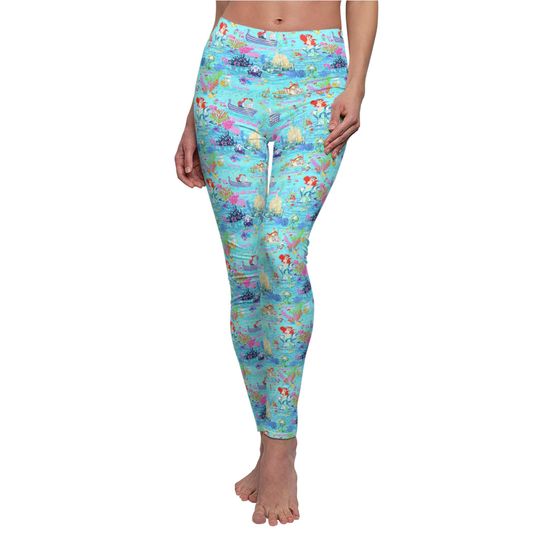 Discover Ariel's Ocean Wonderland - Women's Full Length Leggings (Made in USA)