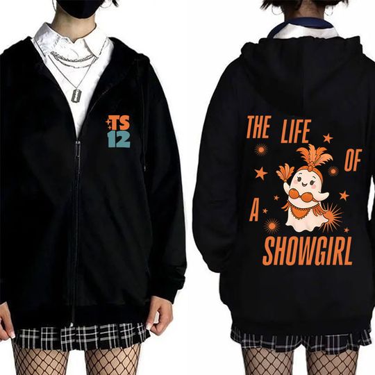 Discover The Life of A Showgirl Album 2025 Graphic Zipper Hoodie Fans Gift Men Women Fashion Casual Zip Up Jacket Unisex Loose Streetwear
