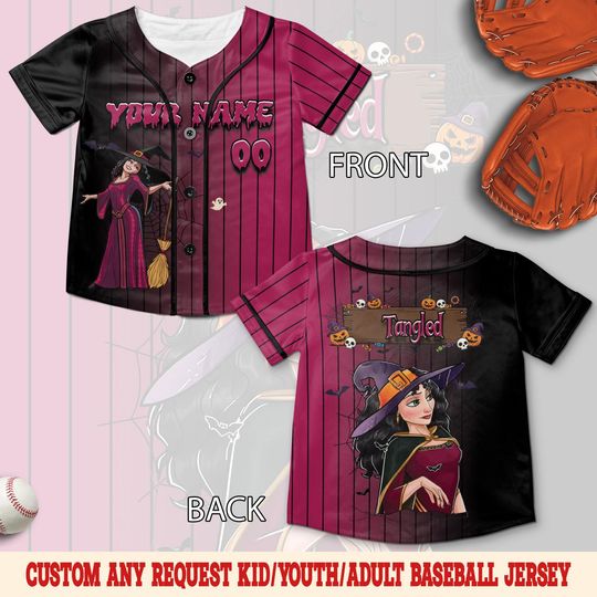 Discover Custom Disney Tangled Princess Halloween Baseball Jersey, Tangled Characters Jersey, Disney Rapunzel Flynn Rider Rascal Jersey SLZ511