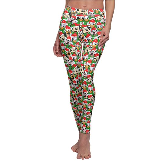 Discover Mickey & Friends Santa Hats - Women's Full Length Leggings (Made in USA)