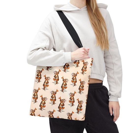 Discover Sketched Bouncing Tigger Tote Bag, Disney Gift Idea, Travel Day Tote, Cute Disney Bag