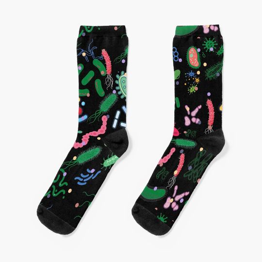 Discover Microbiologist pattern microbes, virus, bacteria-microbiology              Socks