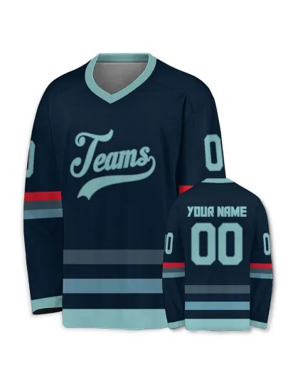 Custom V-neck Hockey Jersey Personalized Team Name Number for Training and Game