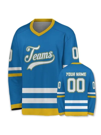Custom V-neck Hockey Jersey Personalized Team Name Number for Training and Game