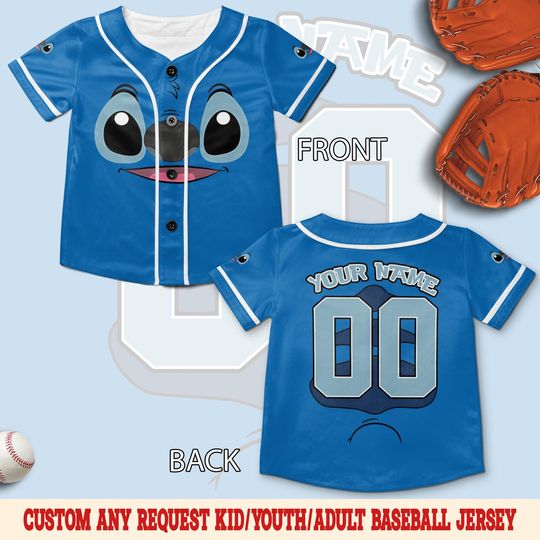 Discover Personalize Disney Stitch Halloween Baseball Jersey, CustomDisney Jersey, Disney Baseball Jersey, Stitch Birthday Gift Stitch SLYB04