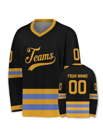 Discover Custom Ice Hockey Jersey Personalized Printed Long Sleeves Shirt for Adult Youth