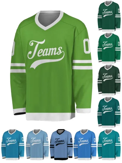 Discover Custom Name Number Ice Hockey Jersey,  V-neck Long sleeves Shirt, Gift For Fans