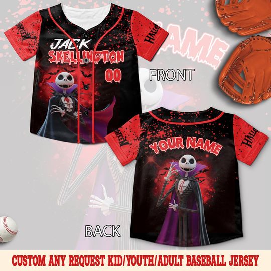 Discover Custom Nightmare Before Christmas Baseball Jersey Jack Skellington Jersey,Sally Jersey,Boogies Lock Shock Barrel,Zero Dog Jersey UN2B04