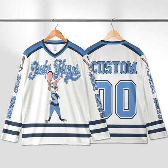 Discover Personalized Judy Hopps Hockey Jersey, Custom Disney Zootopia Shirt, Anime Video Game Jersey Outfit, Matching Team Shirt