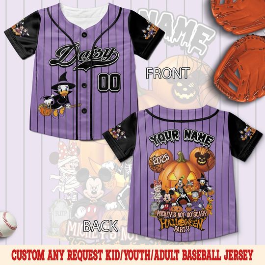 Personalized Disney Mickey & Friends Halloween Baseball Jersey