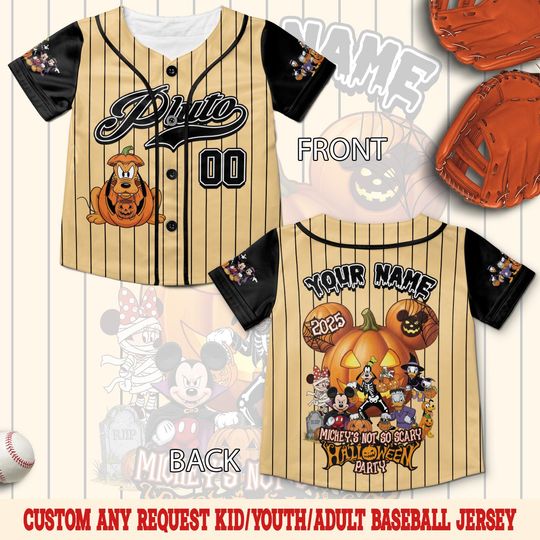 Discover Personalized Disney Mickey & Friends Halloween Baseball Jersey