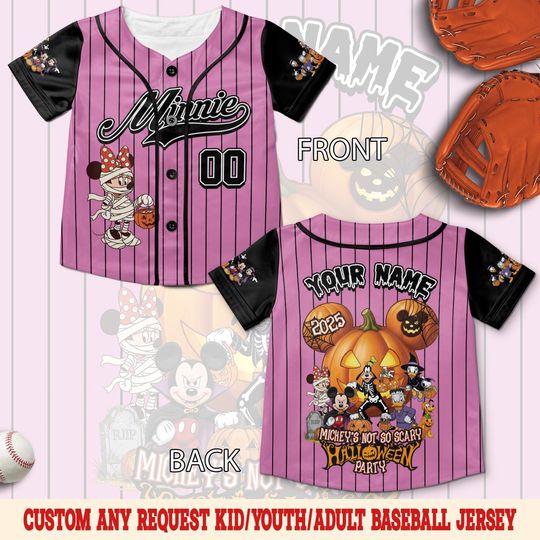 Discover Personalized Disney Mickey & Friends Halloween Baseball Jersey