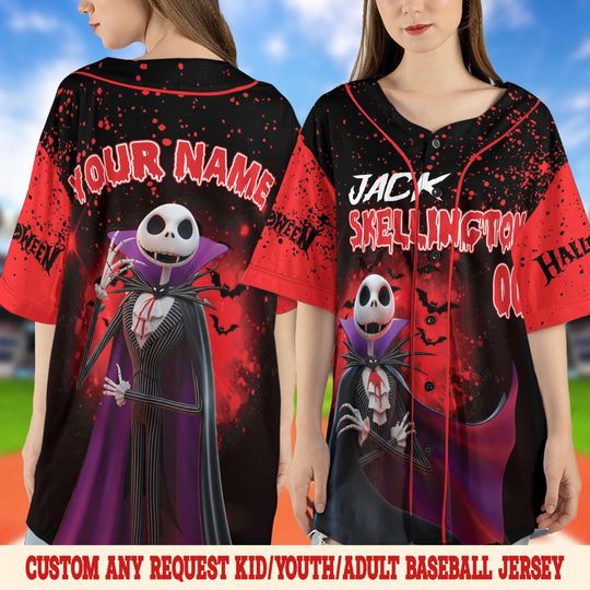Discover Custom Nightmare Before Christmas Baseball Jersey Jack Skellington Jersey