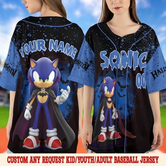 Discover Personalized Sonic Halloween Baseball Jersey