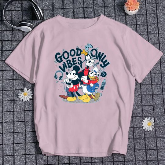 Discover Retro Mickey Mouse And Friends T-shirt Vintage Good V Shirt Unique Outfit For Cartoon Park For Vacation For Family Trip Shirt Gift