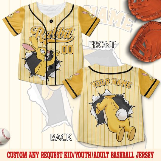 Discover Customized Winnie The Pooh Baseball Jersey, Disney Pooh Halloween Baseball Jersey
