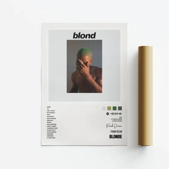 Discover Frank Ocean, Blonde, Album Art Poster, Print, Music, Tracklist