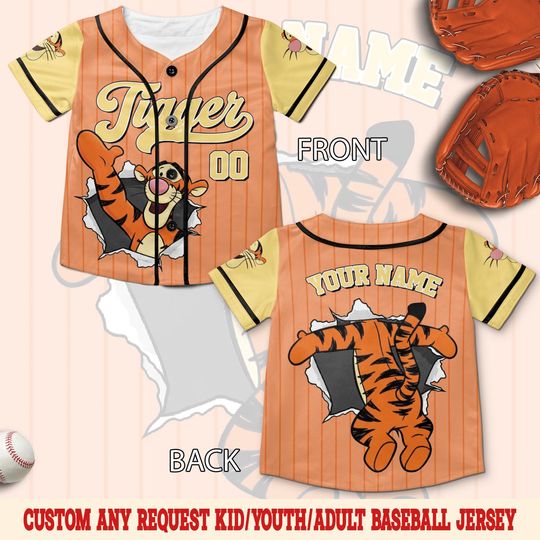 Discover Customized Winnie The Pooh Baseball Jersey, Disney Pooh Halloween Baseball Jersey